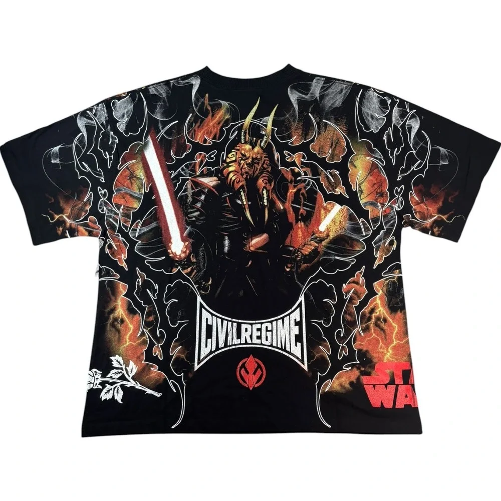 Civil Regime Darth Wyyrlok Darkside Star Wars Collab T Shirt Mens XL Black Print